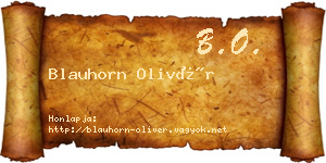 Blauhorn Olivér névjegykártya